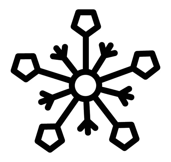 Εικονίδιο Γραμμή Σχεδιασμού Νιφάδα Χιονιού Νιφάδα Χιονιού Διακοσμητική Χειμώνα — Διανυσματικό Αρχείο