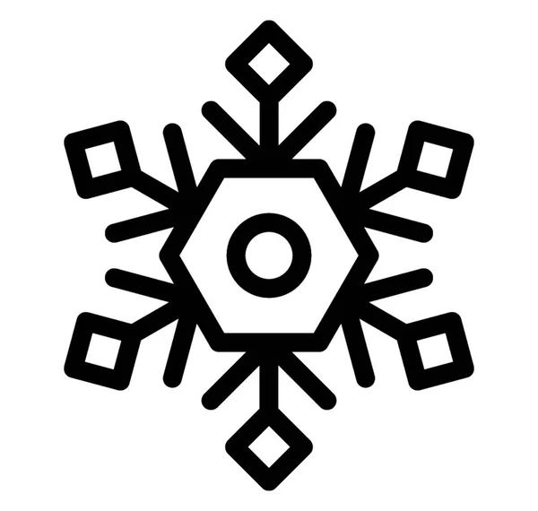 Arte Decorativo Copo Nieve Línea Icono Vector — Archivo Imágenes Vectoriales