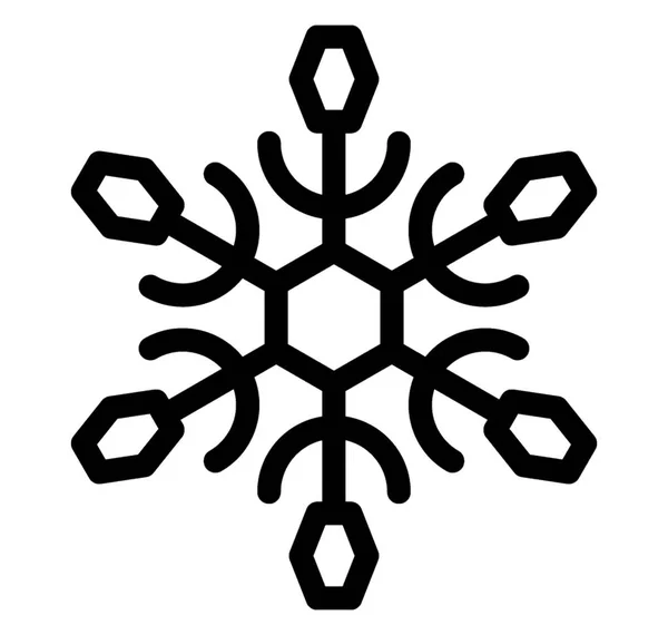 Icono Línea Diseño Copo Nieve Copo Nieve Invierno Decorativo — Archivo Imágenes Vectoriales