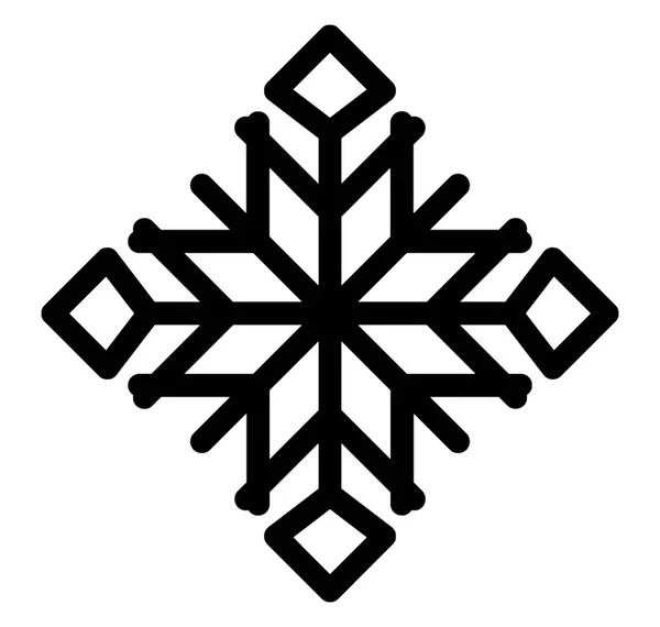 Yaratıcı Kar Tanesi Kış Noel Dekorasyonu Satırı Simgesi — Stok Vektör