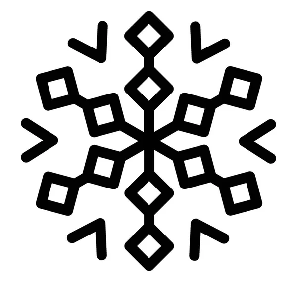 装飾的な冬雪の結晶スノーフレーク デザインの線アイコン — ストックベクタ