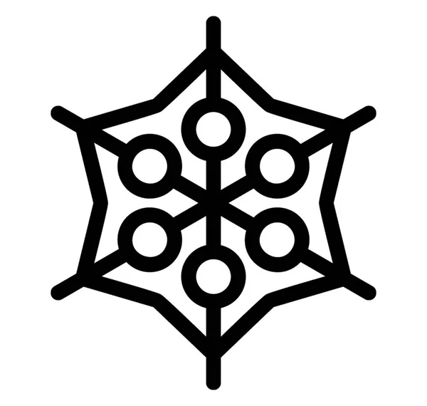 Geometrical Snowflake Icon Design — Stock Vector