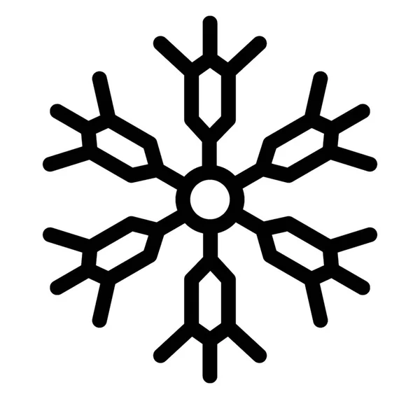 Linie Symbol Des Winterthemas Schneeflocke Dekorative Schneeflocke — Stockvektor