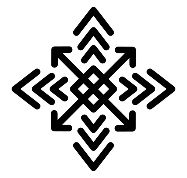 Ícone Linha Projeto Floco Neve Floco Neve Decorativo Inverno — Vetor de Stock