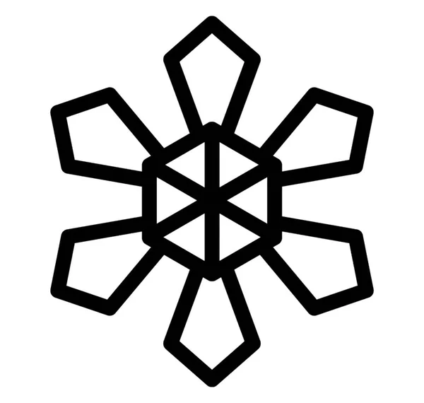 Blume Schneeflocke Ikone Design Weihnachten Oder Urlaub Schneeflocke — Stockvektor