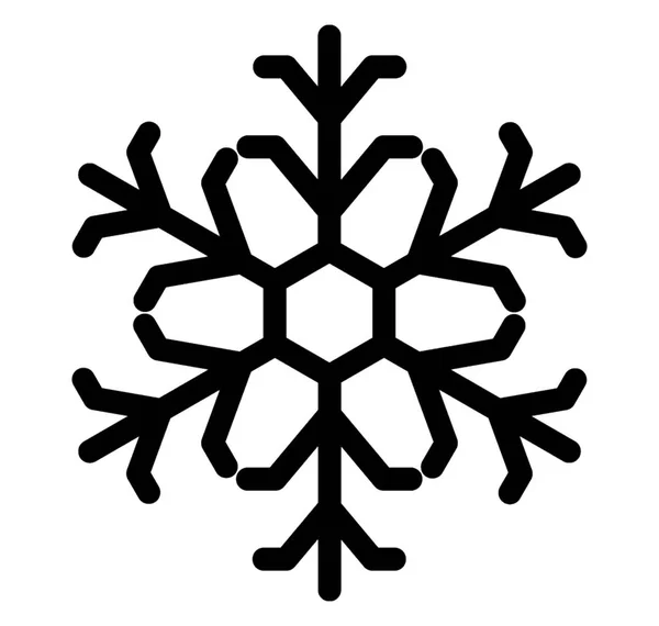 Flor Copo Nieve Icono Diseño Navidad Vacaciones Copo Nieve — Archivo Imágenes Vectoriales