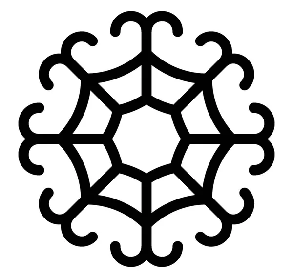 Line Icon Winter Theme Snowflake Decorative Snowflake — Stock Vector