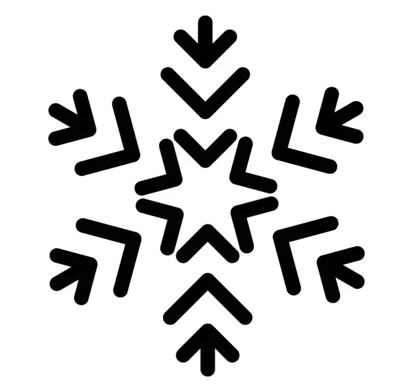 Line Icon Snowflake Design Decorative Winter Snowflake — Stock Vector