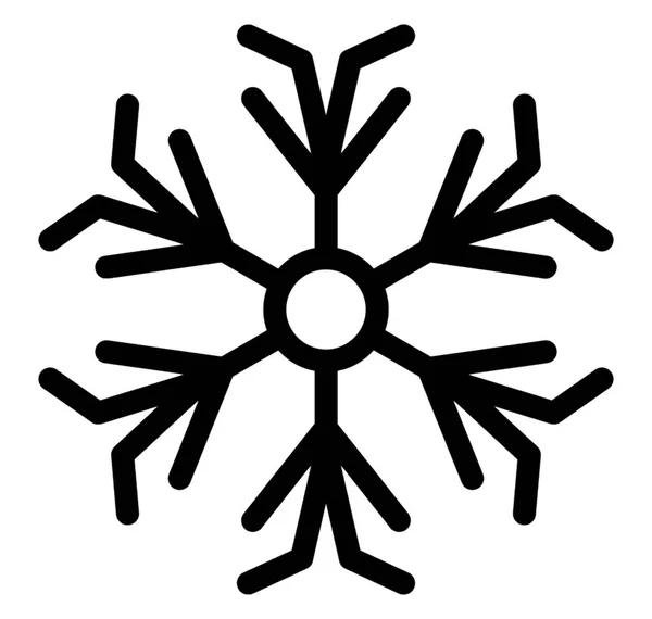 Icono Línea Invierno Tema Copo Nieve Copo Nieve Decorativo — Archivo Imágenes Vectoriales