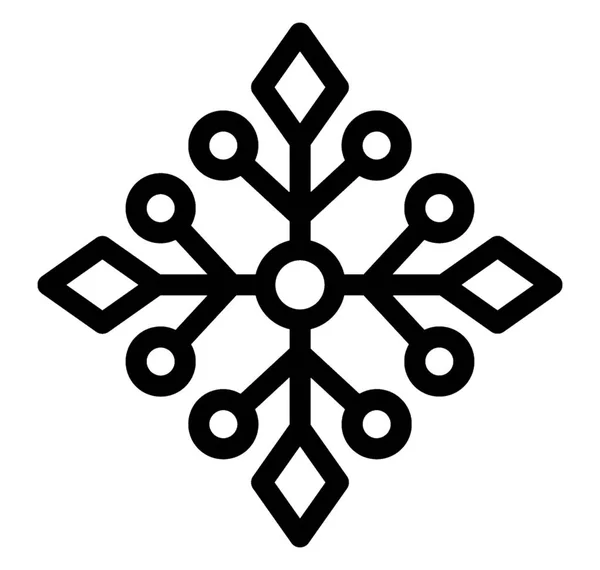 Line Icon Creative Snowflake Winter Christmas Decoration — Stock Vector