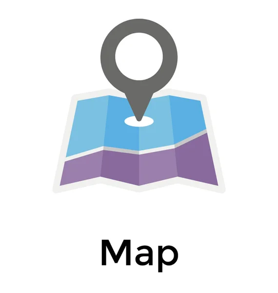 Mapa Pin Ikonę Mapa — Wektor stockowy