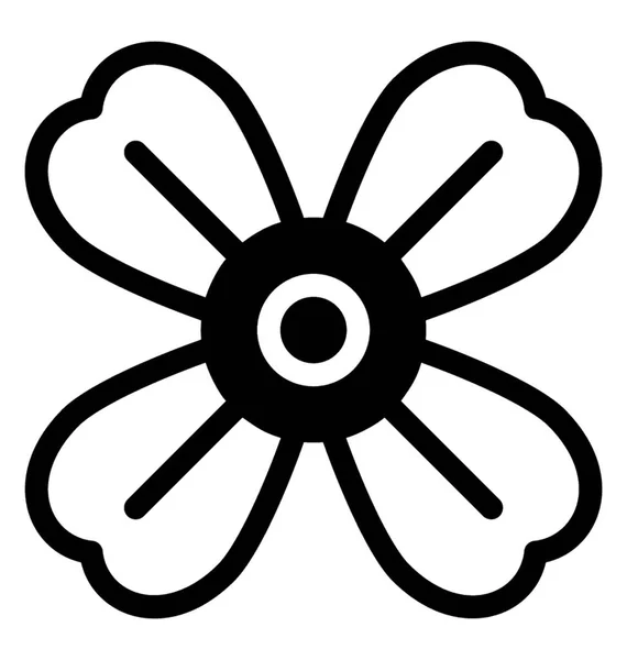 Solides Icon Design Aus Vier Blütenblättern Zur Dekoration — Stockvektor
