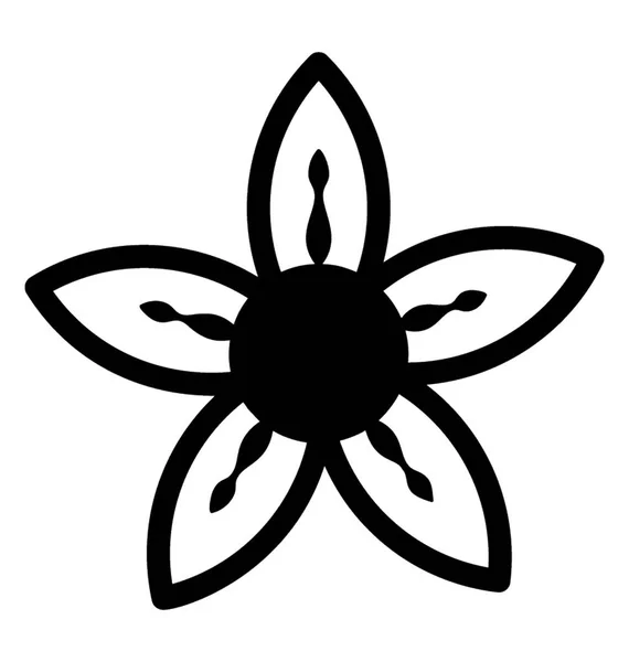 Solide Pictogram Ontwerp Met Tropische Bloemen — Stockvector