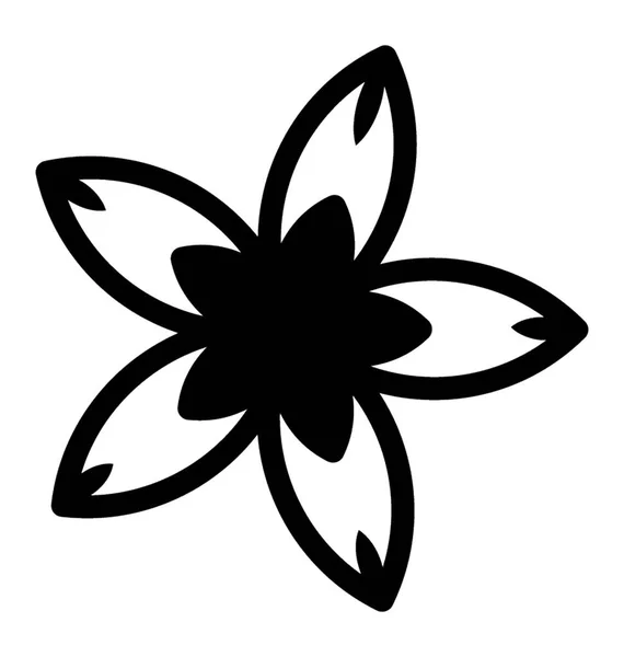 Платикодон Твердая Икона Цветок — стоковый вектор