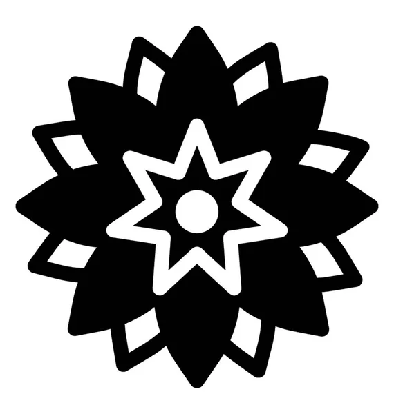 Symbole Fleur Icône Design Solide — Image vectorielle