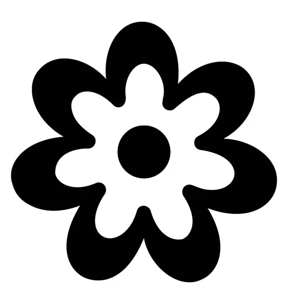 Květinový Symbol Ikonu Pevná Konstrukce — Stockový vektor