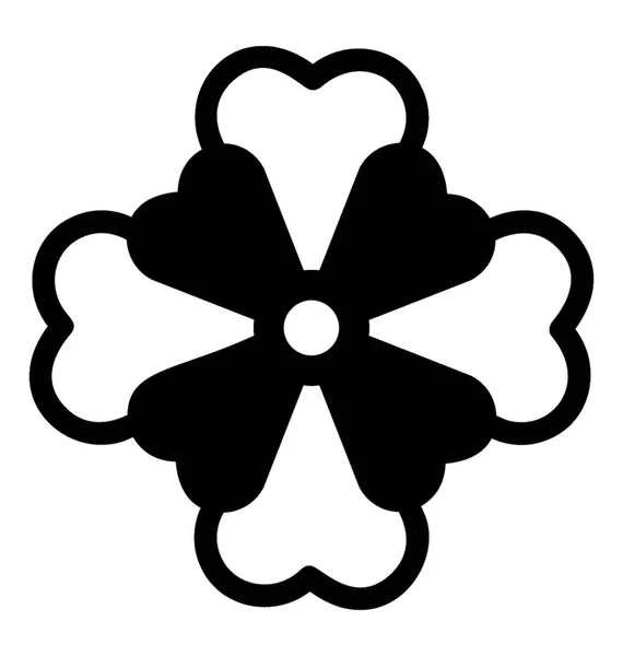 Icono Símbolo Flor Diseño Sólido — Archivo Imágenes Vectoriales