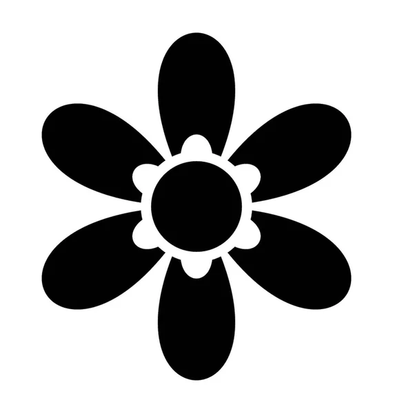 Jasmine Flower Solide Pictogram Ontwerp Met Bloemen — Stockvector