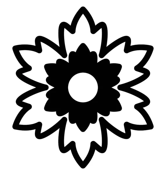 Квіткова Ікона Гліфі Декоративна Квітка — стоковий вектор