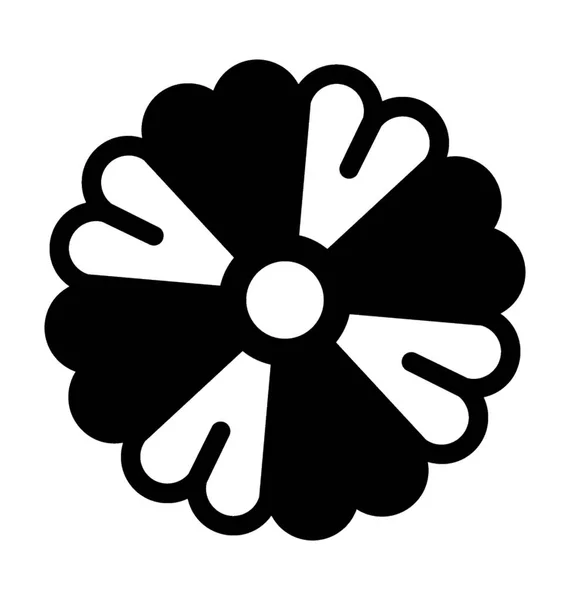 Στερεά Εικονίδιο Floral Μοτίβο Λουλούδι Σχεδιαστική Φιλοσοφία — Διανυσματικό Αρχείο