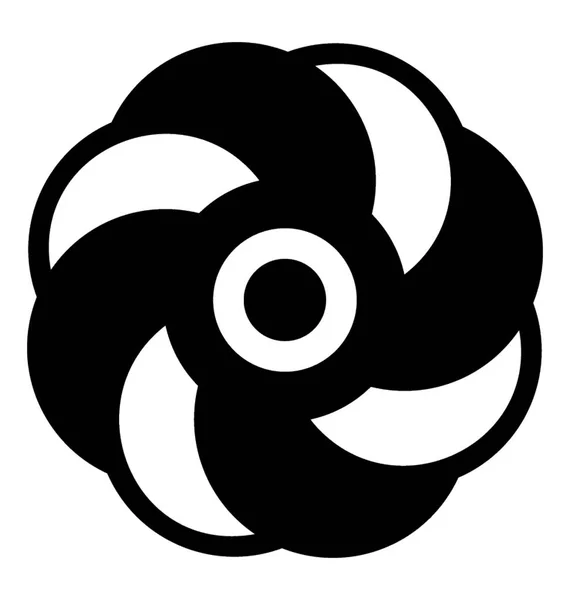 Swirl Flor Ícone Sólido Decoração Flores —  Vetores de Stock