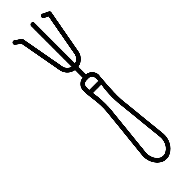 Gardening Fork Line Icon Design — Stock Vector