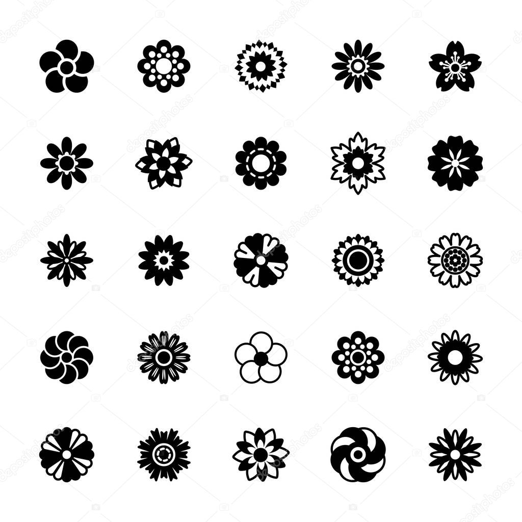 Flower Decoration Solid Icons 