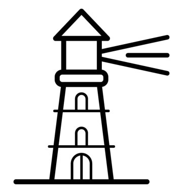 Deniz feneri çizgi simgesi tasarım 