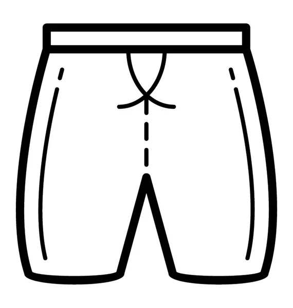 Boxer Icono Línea Pantalones Cortos — Archivo Imágenes Vectoriales