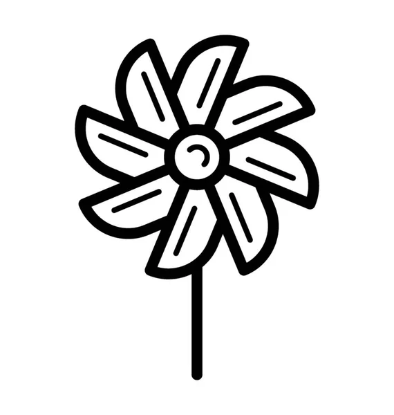 Pinwheel Toy Lijn Pictogram Ontwerp — Stockvector