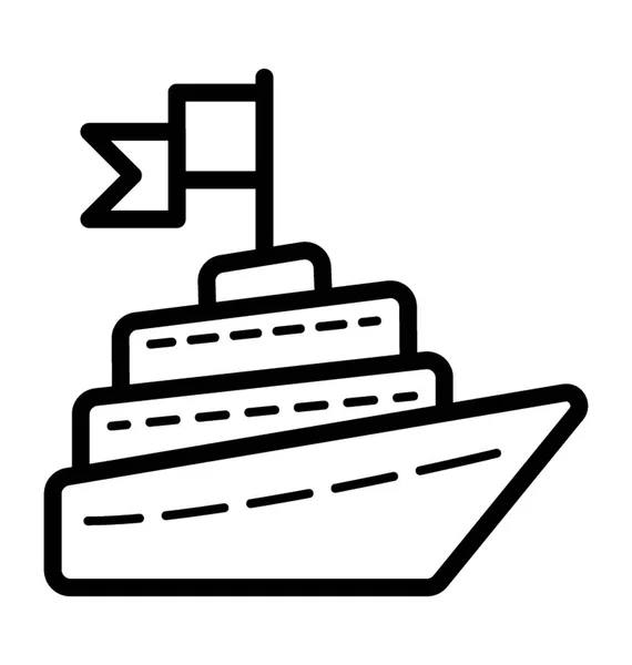 Schip Lijn Pictogram Ontwerp — Stockvector