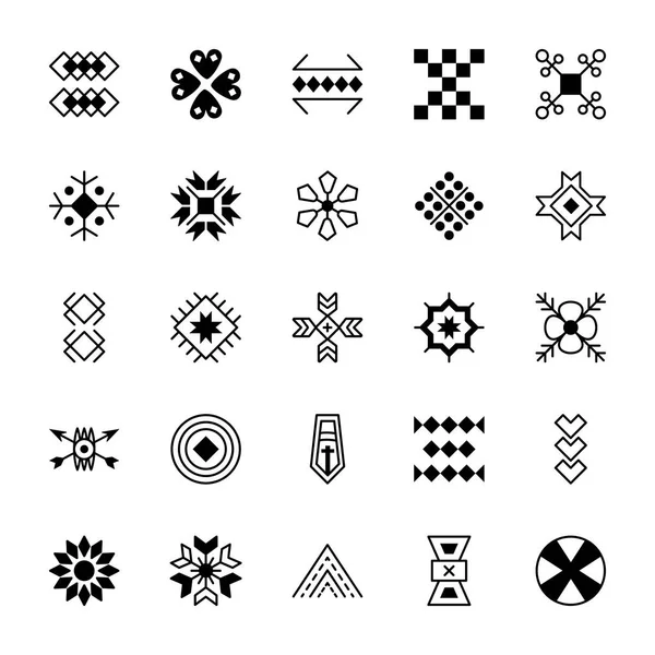 Tribal Symbolen Icons Collectie — Stockvector
