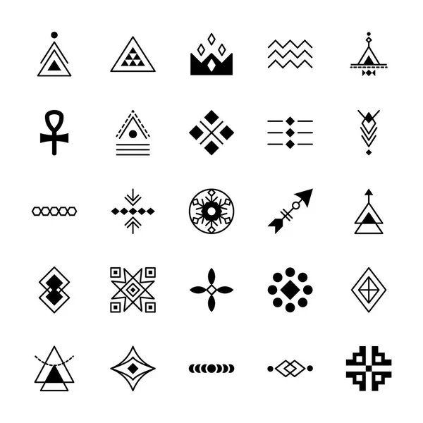 Pack Tribal Symbols Icon Vectors — Stock Vector