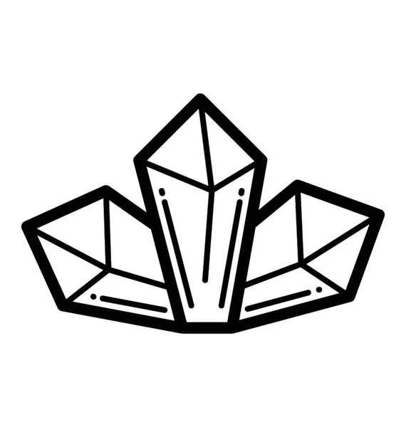 Edelsteen Kostbare Diamant Pictogram — Stockvector