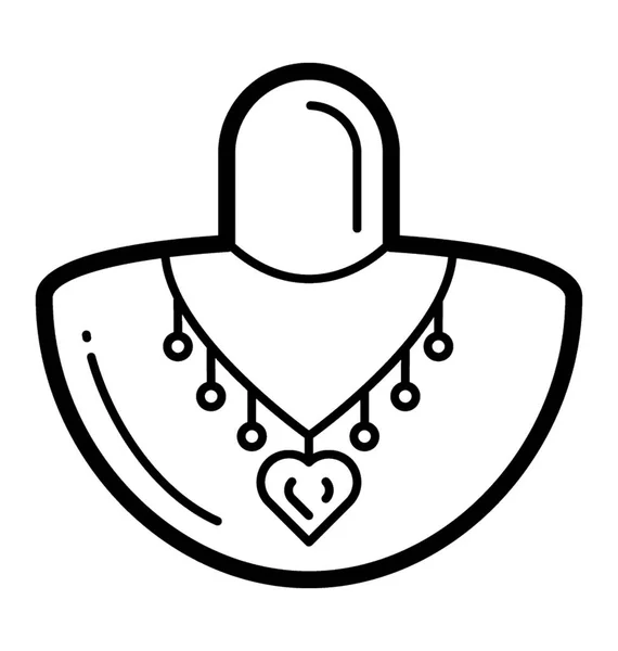 Halskette Linie Vektor Symbol — Stockvektor