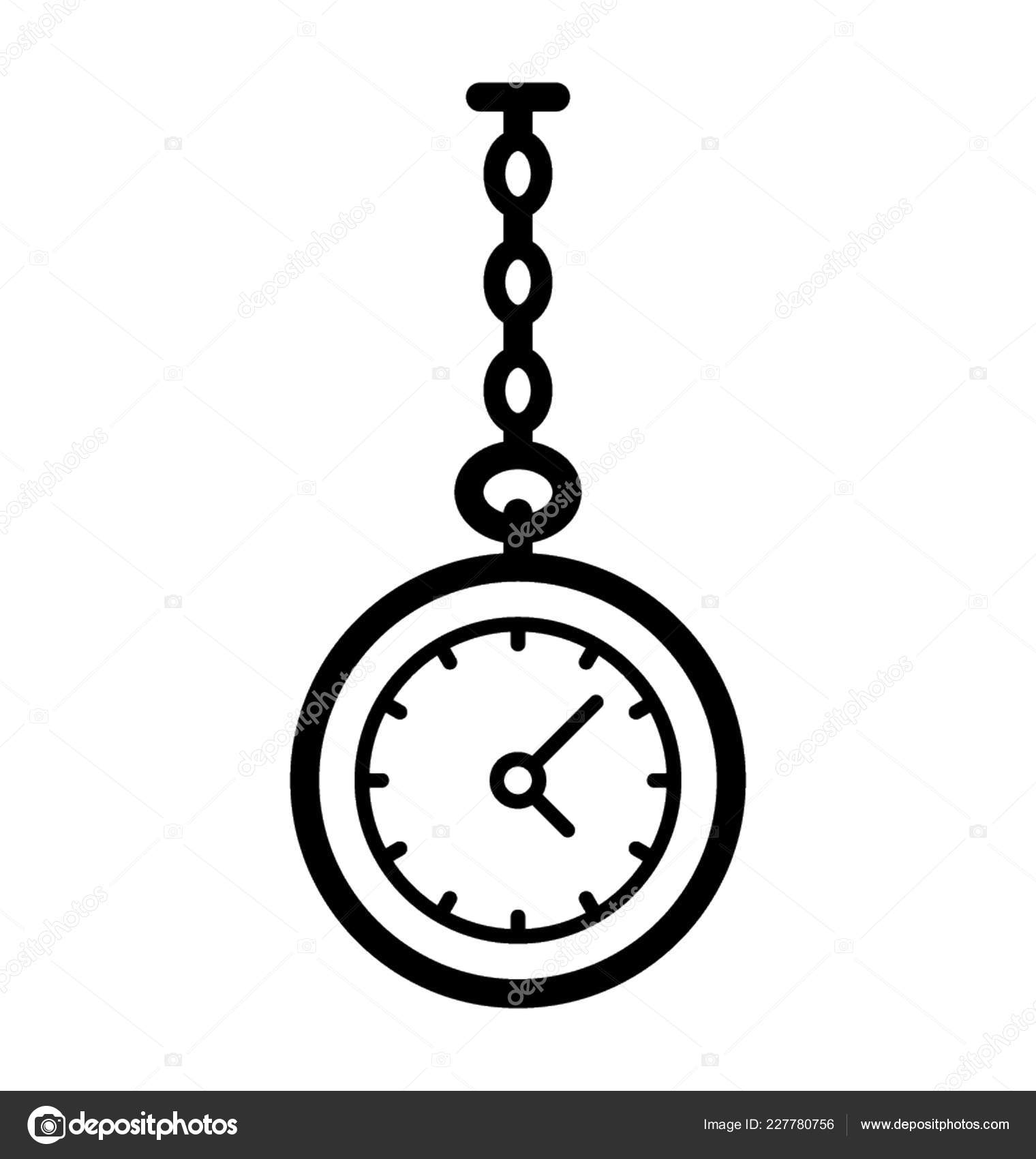 Pocket Watch Line Icon Design Stock Vector C Prosymbols 227780756