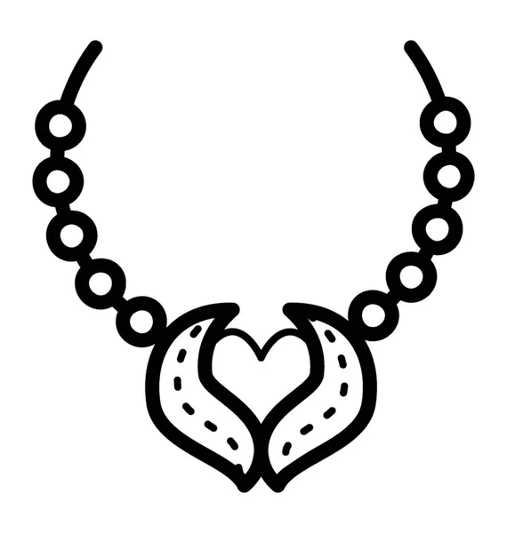 Abalorios Collar Línea Icono — Vector de stock