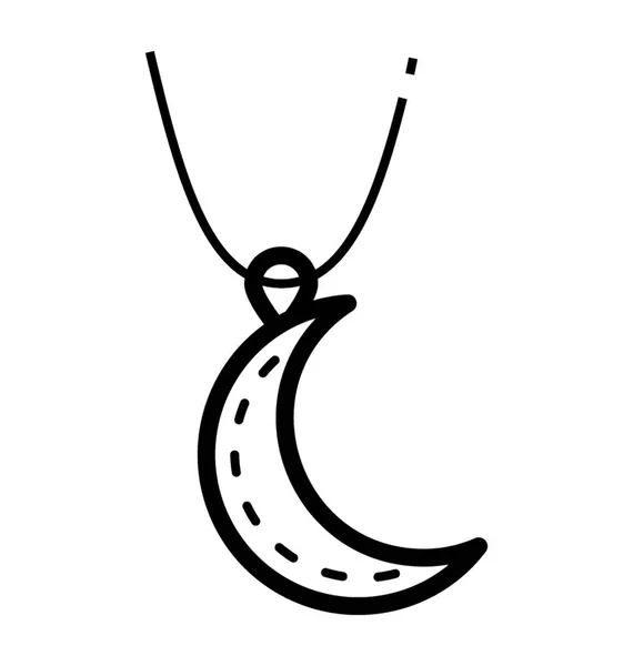 Accessoire Mode Féminine Pendentif Lune — Image vectorielle