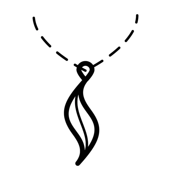 Liniensymbol Design Eines Kettenanhängers — Stockvektor
