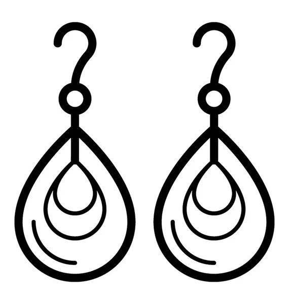 Jewelry Vector Dangle Earring Icon — Stock Vector