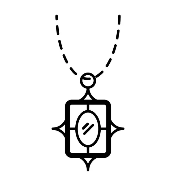 Line Icon Design Chain Pendant — Stock Vector