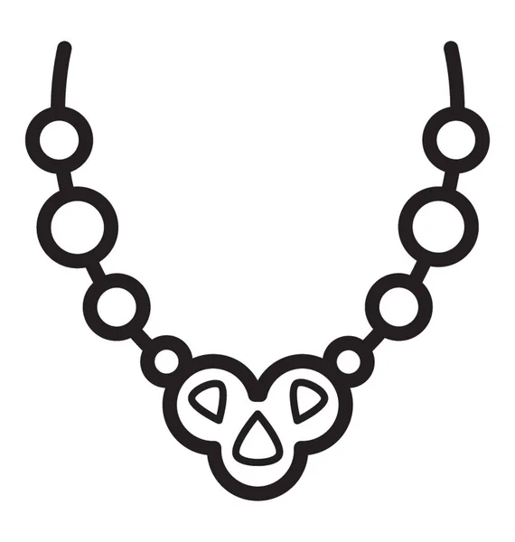 Necklace Line Vector Icon — Stock Vector