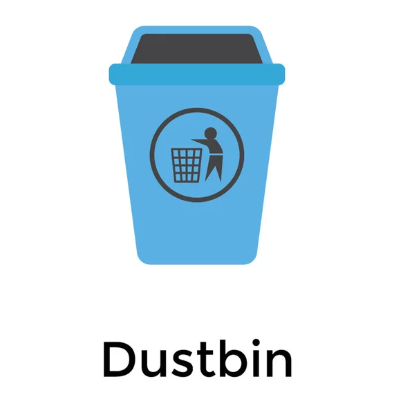 Dustbin Plana Vector Ícone — Vetor de Stock