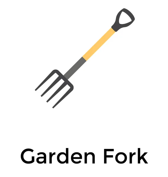 Garfo Jardim Ferramenta Jardinagem Ícone Plano — Vetor de Stock