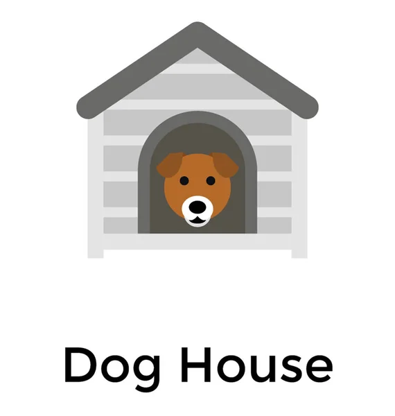 Doghouse Design Icône Plate — Image vectorielle
