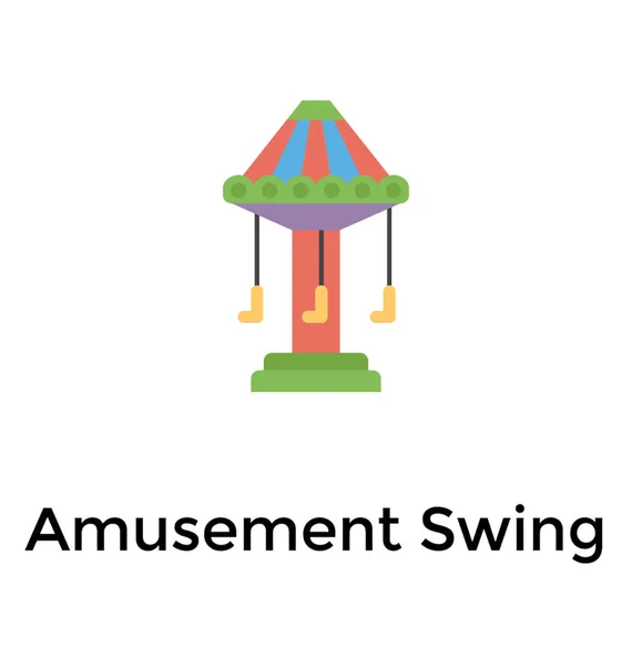 Swing Βόλτα Στο Πάρκο Ψυχαγωγίας Επίπεδη Εικονίδιο — Διανυσματικό Αρχείο