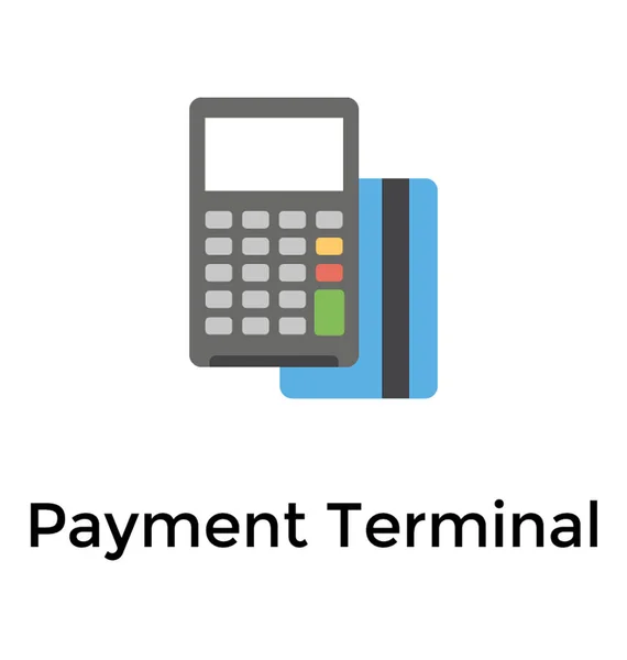 Diseño Icono Plano Terminal Pago — Vector de stock