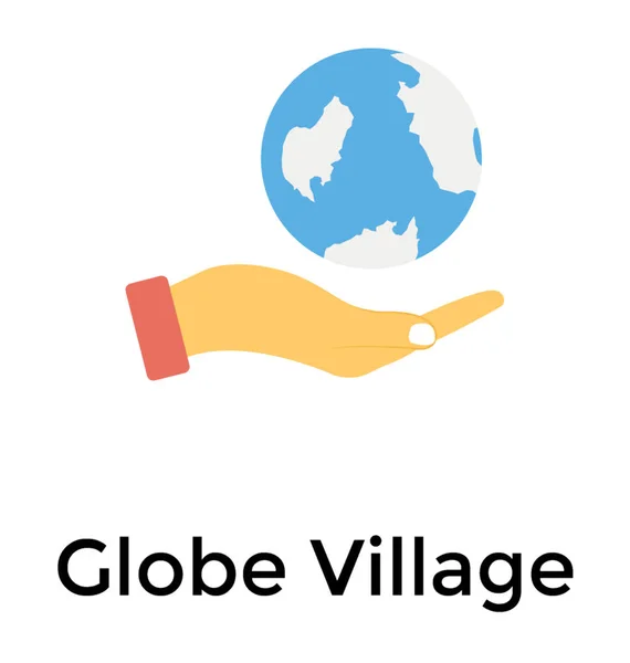 Глобальная Деревня Концепция Глобальной Сети — стоковый вектор