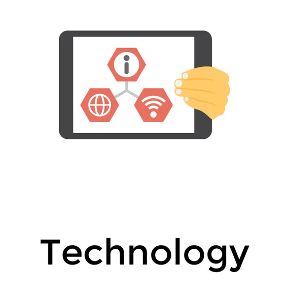 Tecnologia Concetto App Digitali Icona Piatta — Vettoriale Stock