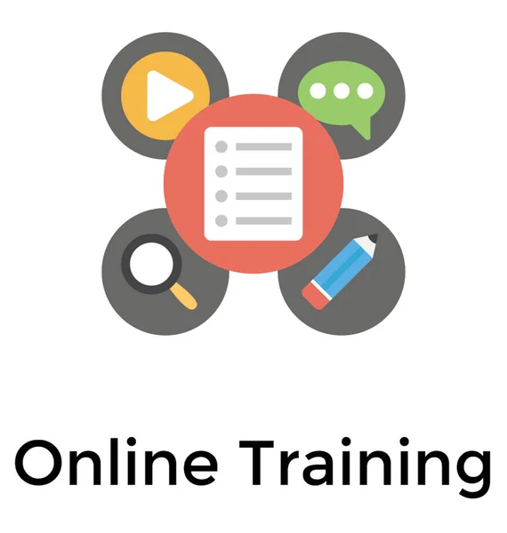Szkolenia Online Płaskie Wektor — Wektor stockowy